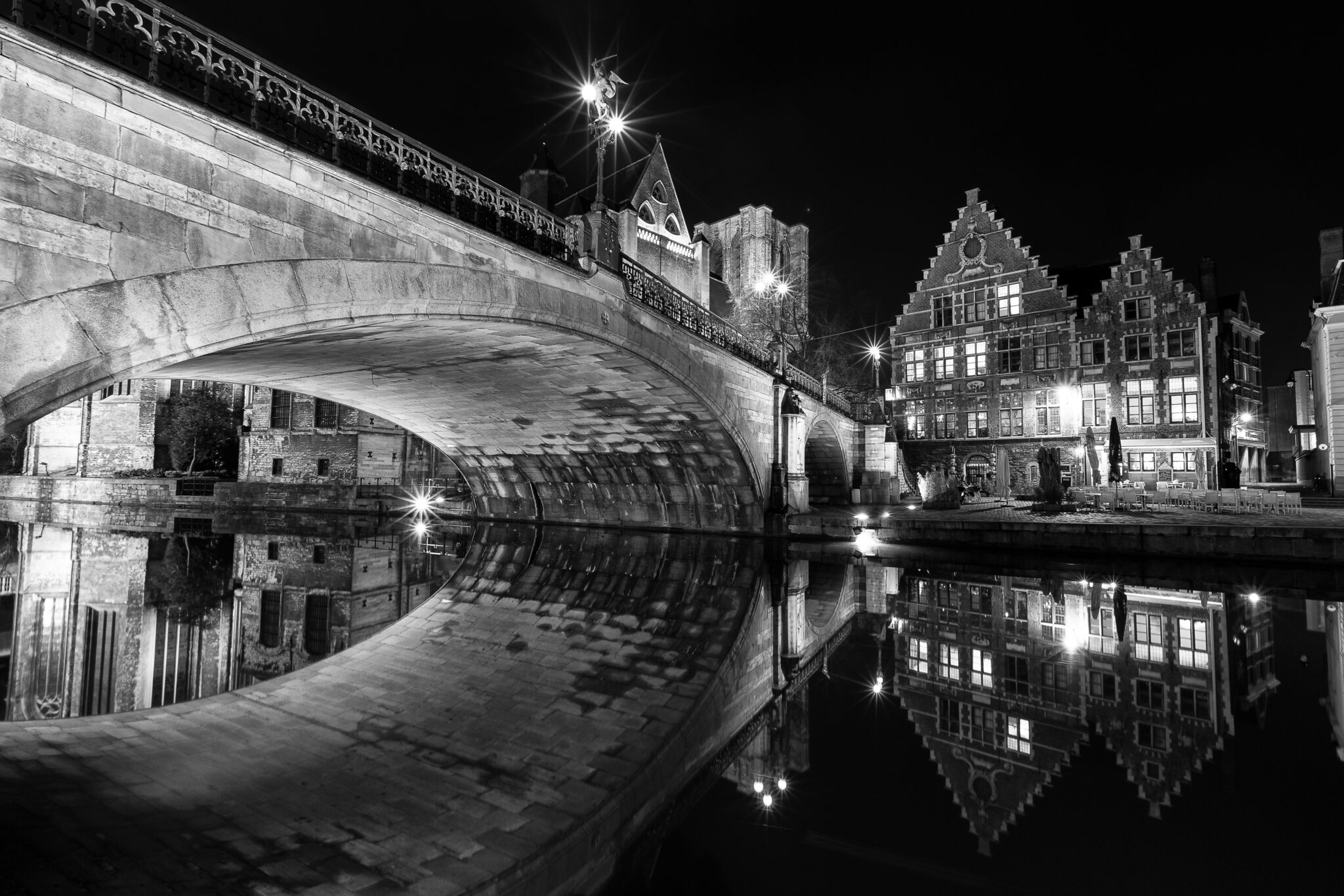 Cityscape - Gent by Night - Saint-Michielsbridge - Fotografie Krist