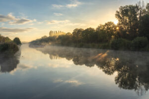 Zonsopkomst langs de Leie in Lauwe - Fotografie Krist