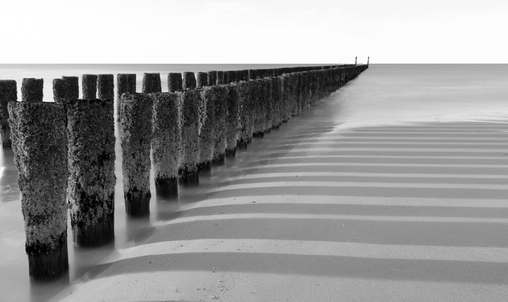 Fotografie Krist Hooghe Zwart Wit Paaltjes Zeeland