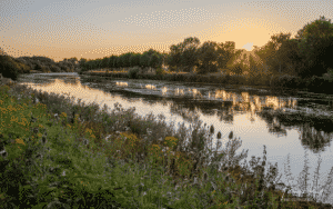 de warmste kalender 2020 - Zonsondergang langs de Leie in Menen (1)