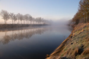 Zonsopkomst langs de Leie