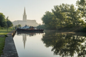 Zonsopkomst langs de Leie te Wervik