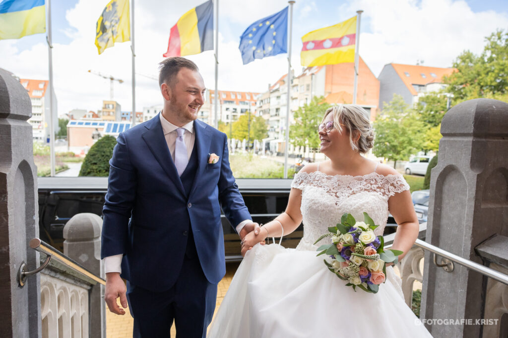 Huwelijk Peggy & David - Stadhuis Knokke - Trouwfotograaf Krist